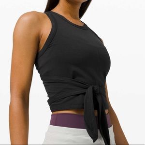 Lululemon Its A Tie Tank Top Splatter Dye Black Pima Cotton 6